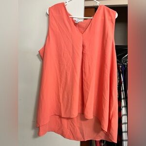 New NWT peach orange pink tank blouse work top shirt XXL‎
